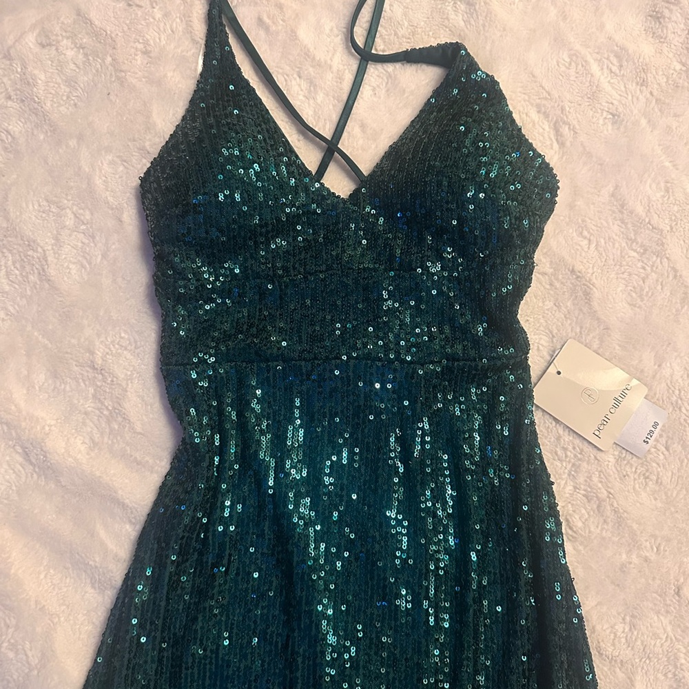 PrettyLittleThing Green Sequin Dress
